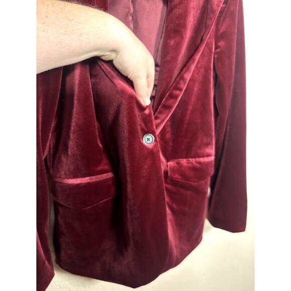 Blank nyc red velvet blazer Classic single button Medium - Picture 5 of 9